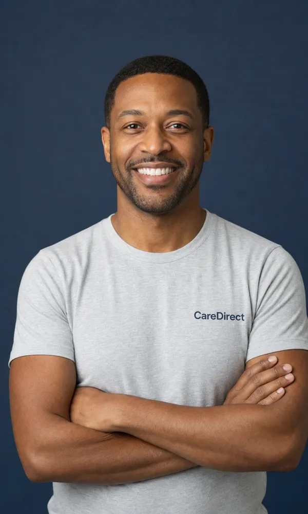 Mental health nurse in CareDirect uniform